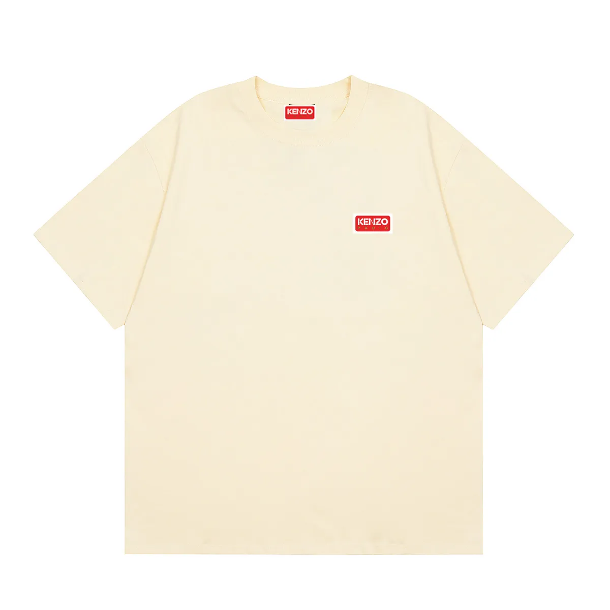 KENZO 23 early autumn new men's and women's Same Style short-sleeved T-shirt is the iconic clothing in KENZOSeries. This season. This clothing has a small KENZO Paris LOGO embroidered patch on the chest. There is a large printed LOGO on the back. It adds street style. Color: Black, Apricot, White, Tibetan Blue, Seagull Gray. Pink Size: M L XL XXL. Three standards: K 63